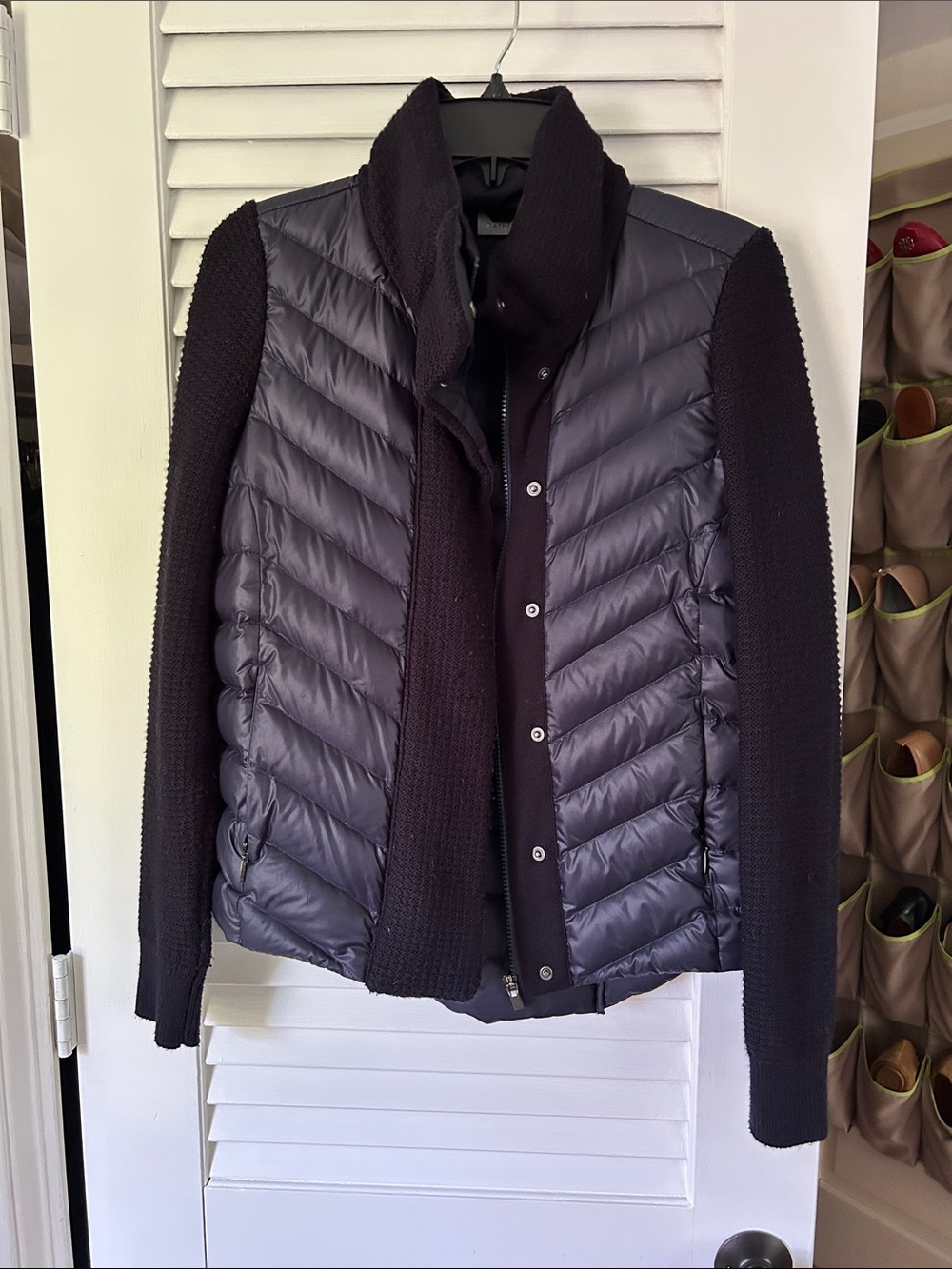 Athleta Deep Blue Navy Packable Goose Down Sweater Jacket